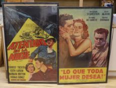 Two Argentinian one sheet film posters. 1954, 'What every Woman Wants', 72.5cm wide x 109cm high