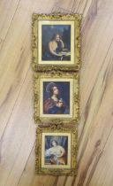 Set of three 19th century oils, Mary Magdalene with crown of thorns, The Penitent Magdalene and