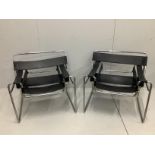 After Marcel Bruer, a pair of Wassily style chairs, width 77cm, depth 65cm, height 76cm