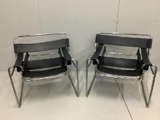 After Marcel Bruer, a pair of Wassily style chairs, width 77cm, depth 65cm, height 76cm