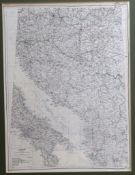 Three silk maps, former international boundaries, Austria, Hungary and Romania, 59 x 44cm, one