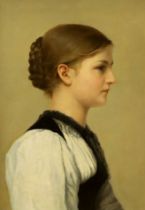 Edwardian school, oil on canvas, Portrait of a young lady, 51 x 36cm