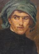 Continental School, oil on canvas, Portrait of a gentleman, 19 x 14cm