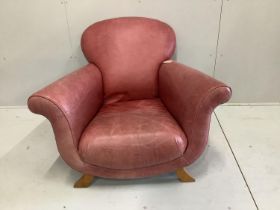 A mid century French club armchair, width 104cm, depth 93cm, height 74cm