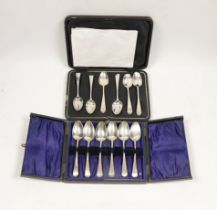 Six George III silver teaspoons by Hester Bateman, all different except one pair, London, 1787,