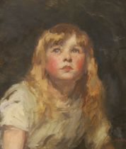 Victorian School, oil on canvas, Portrait of a young girl, indistinctly signed, J Mord..?, 47 x