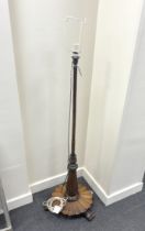 A William IV rosewood standard lamp, converted from a polescreen, height 116cm