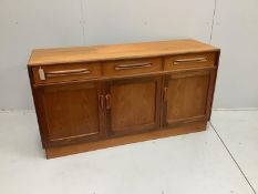 A mid century G-Plan Fresco sideboard, width 142cm, depth 44cm, height 76cm