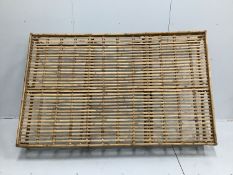 A vintage bamboo daybed, width 204cm, depth 126cm, height 34cm