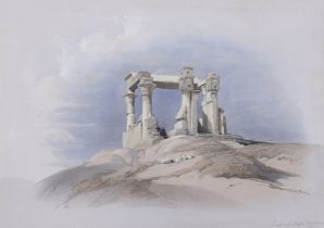 David Roberts (Scottish, 1796-1864), colour lithograph, 'Temple of Wady Kardassy in Nubia', 26 x