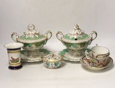 Early 19th century English porcelain including a Wedgwood pot pourri bowl and cover, two sauce