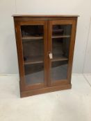 A Victorian style glazed mahogany bookcase, width 79cm, depth 32cm, height 109cm