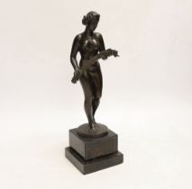 Friedrich Glatz (1882-1952), a bronze nude on marble base, 28.5cm