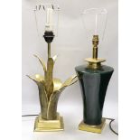 A contemporary bronze ‘Lily’ table lamp and one other