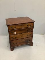 A small George III style mahogany four drawer chest, width 65cm, depth 49cm, height 76cm