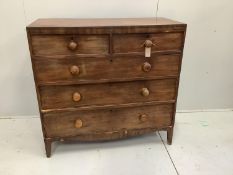 A Regency mahogany five drawer chest, width 105cm, depth 47cm, height 101cm