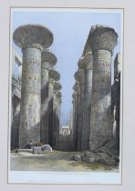 David Roberts (Scottish, 1796-1864), colour lithograph, 'Central Avenue of the Great Hall of