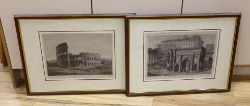 After G.L. Taylor (1788-1873), pair of engravings, 'The Colosseum, Rome' and 'Arch of Septimus