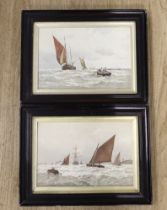 George Stanfield Walters (1838-1924), pair of watercolours, Shipping off the coast, each signed,