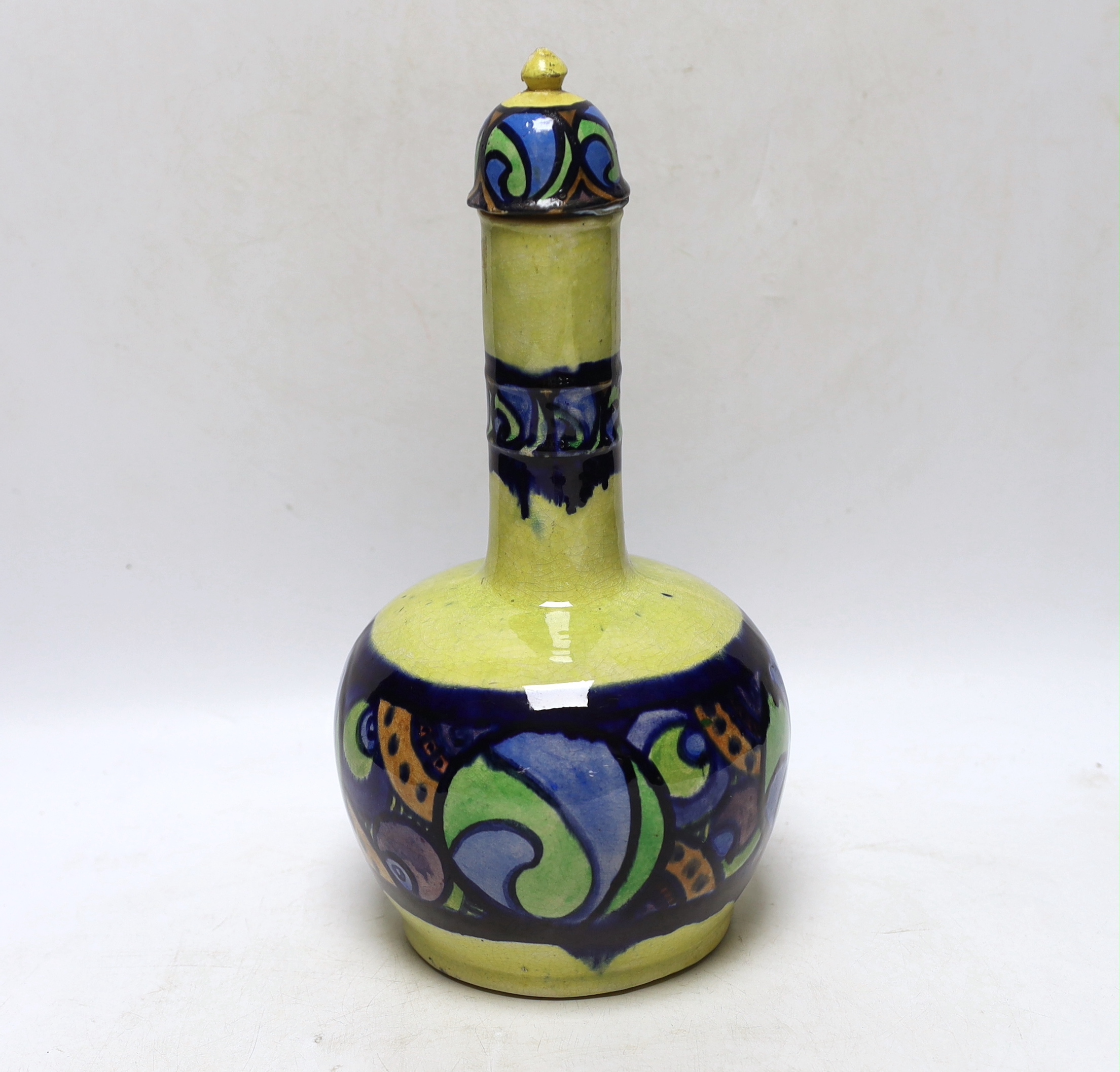 Elizabeth Mary Watt (1886-1954), a pottery bottle vase and cover, initialled EMW and dated 1920,