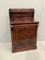 A small Victorian mahogany chiffonier, width 75cm, depth 36cm, height 118cm