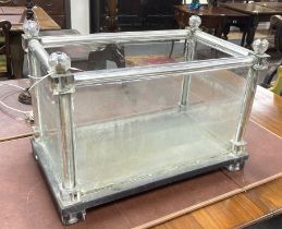 A rectangular glass fish tank, width 64cm, depth 39cm, height 47cm