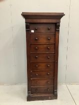 A Victorian mahogany Wellington chest, width 64cm, depth 46cm, height 152cm