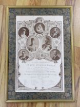 A late 19th century silk opera programme, Souvenir of the State Performance at the Royal Opera