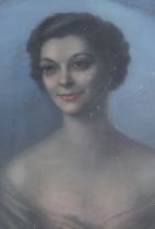 Eva Sawyer (b.1912), pastel on paper, Portrait of a lady, 'Madlena', The Pastel Society and The