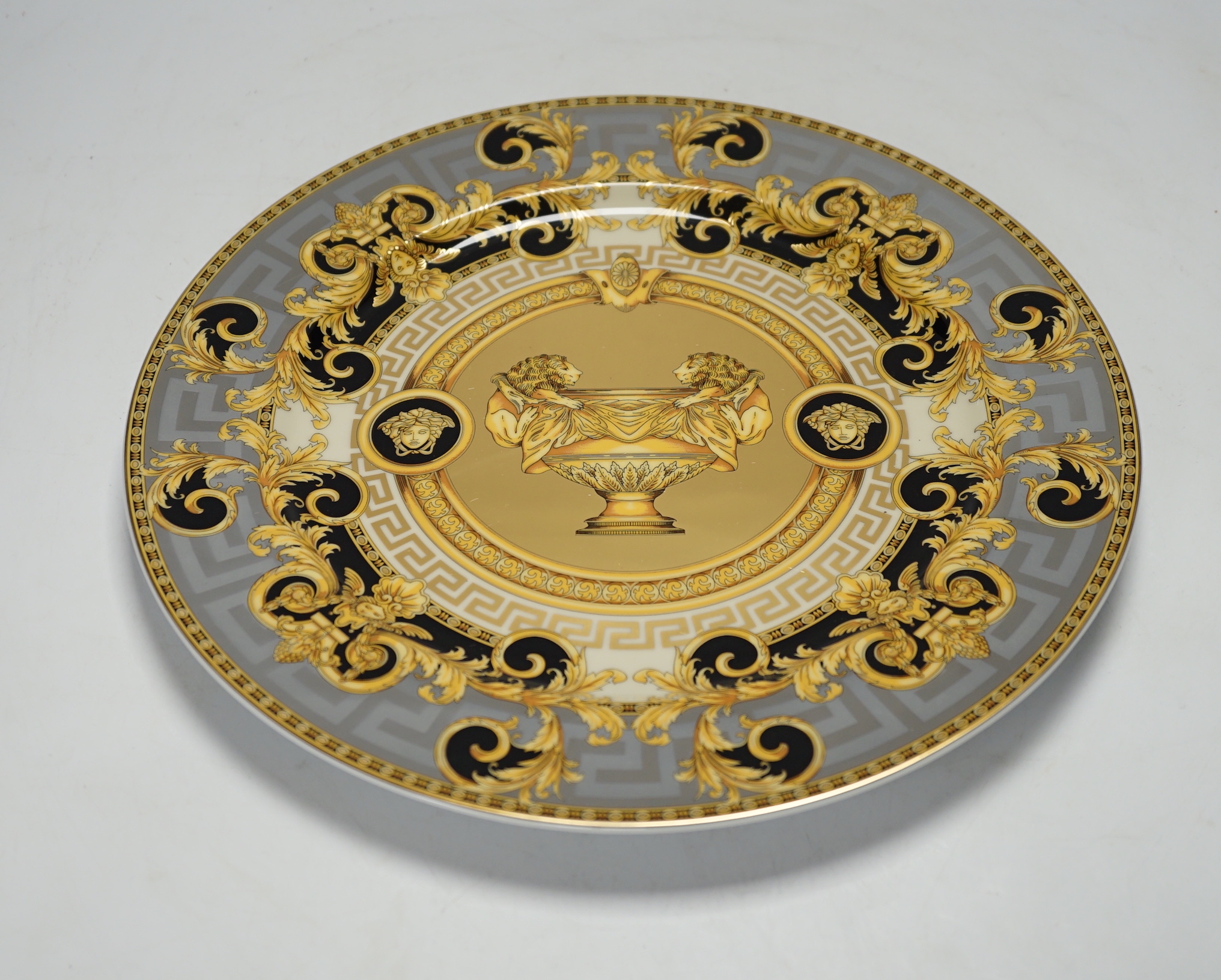 Four Rosenthal porcelain Versace ‘Prestige Gala’ plates, 30,5cm diameter (boxed)