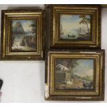 Three 19th century gouache / watercolours, comprising a pair of Continental landscapes and