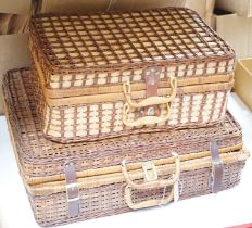 Two basket cased picnic sets