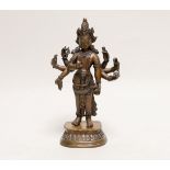 A Nepalese copper alloy figure of Amoghapasha, 18th/19th century, 19cm high