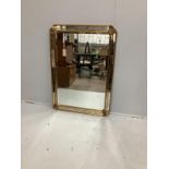 A modern reproduction Art Deco style rectangular wall mirror, width 69cm, height 97cm