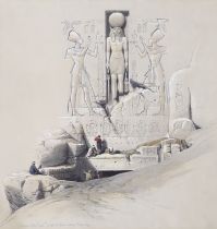 David Roberts (Scottish, 1796-1864), colour lithograph, 'Entrance to the Great Temple of Aboo