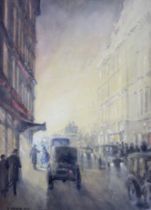 Arthur Meyrick (fl.1903-1914), watercolour, 'An impression, Shaftesbury Avenue', signed and dated