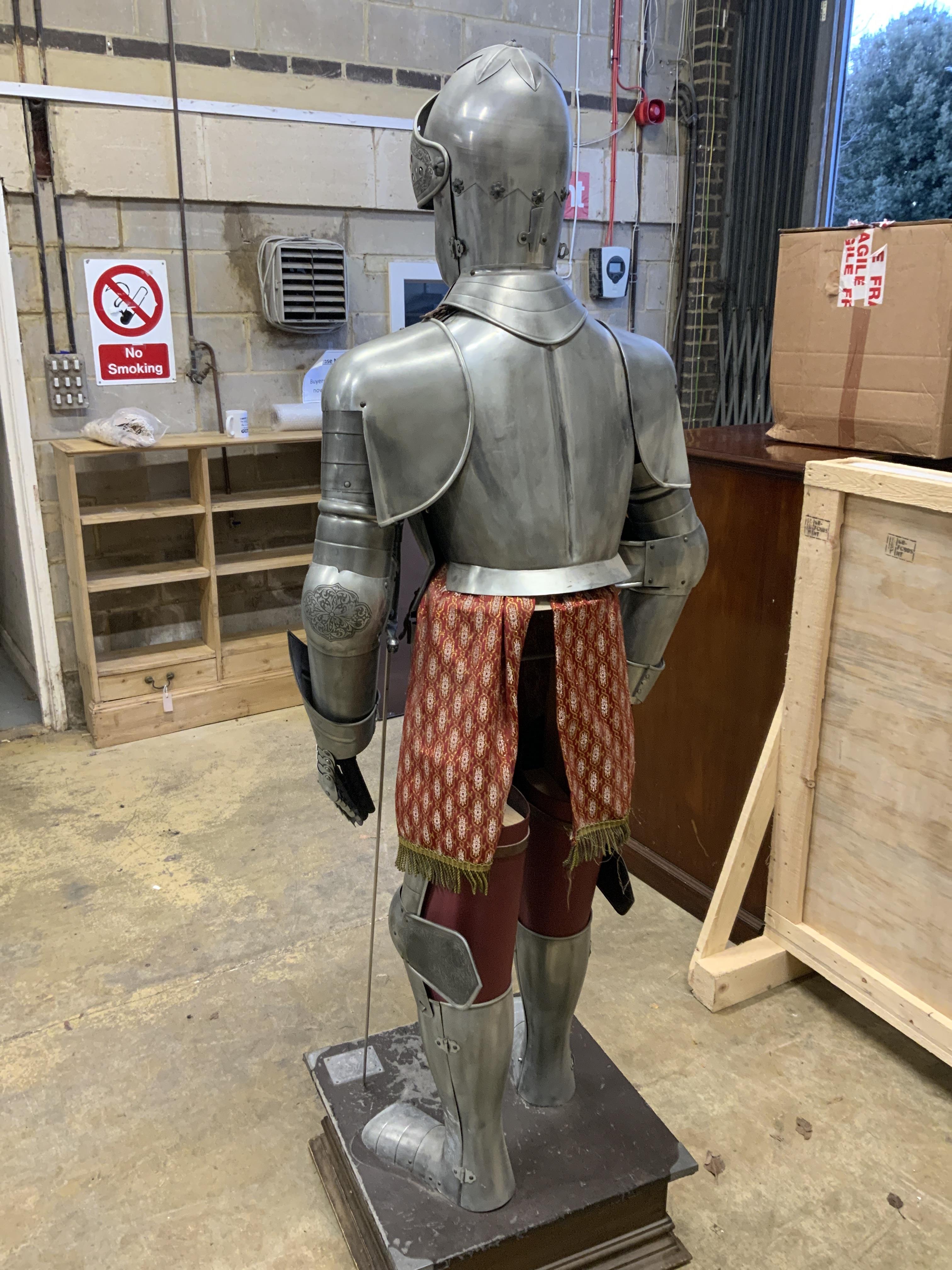 A full suit of reproduction armour produced in Spain by Marto, etch engraved decoration and - Image 2 of 4