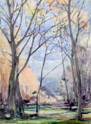 Alfred John Billinghurst (1880-1963), watercolour, Tree lined pathway, 38 x 28cm