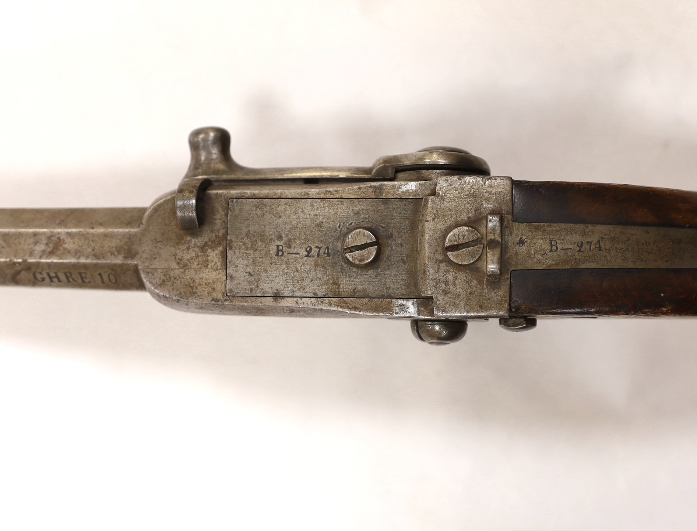 A Regulation Danish breech-loading, under hammer percussion military pistol, octagonal twist barrel, - Image 8 of 8