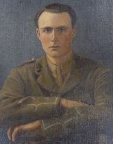 Early 20th century English School, oil on canvas board, Portrait of an army officer, 45 x 34cm