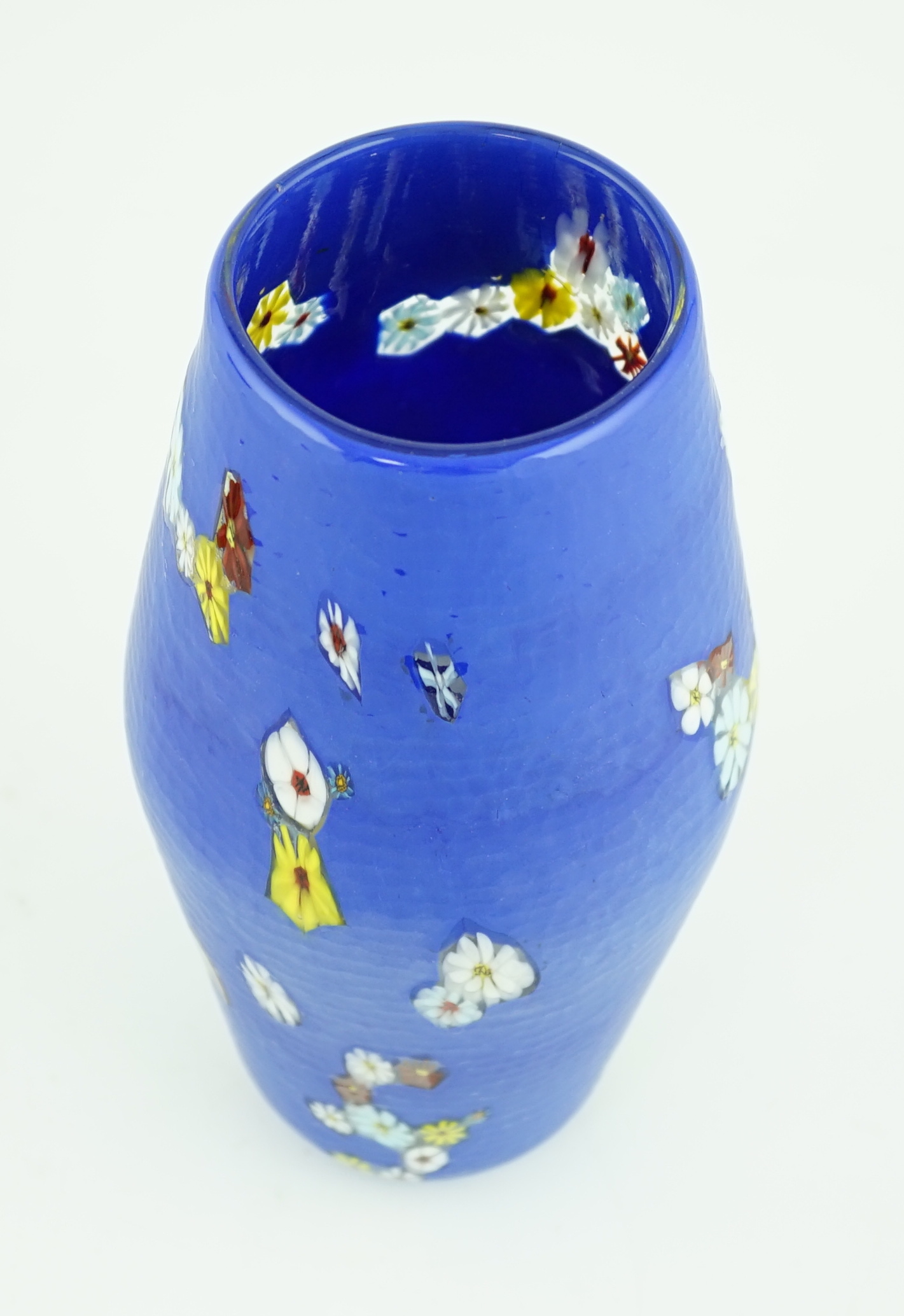** ** Vittorio Ferro (1932-2012) A Murano glass Murrine vase, the blue ground scattered with - Image 3 of 4