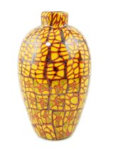 ** ** Vittorio Ferro (1932-2012) A Murano glass Murrine vase, in orange, red and black, signed,