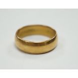 A 1960's 22ct gold wedding band, size M, 6 grams.