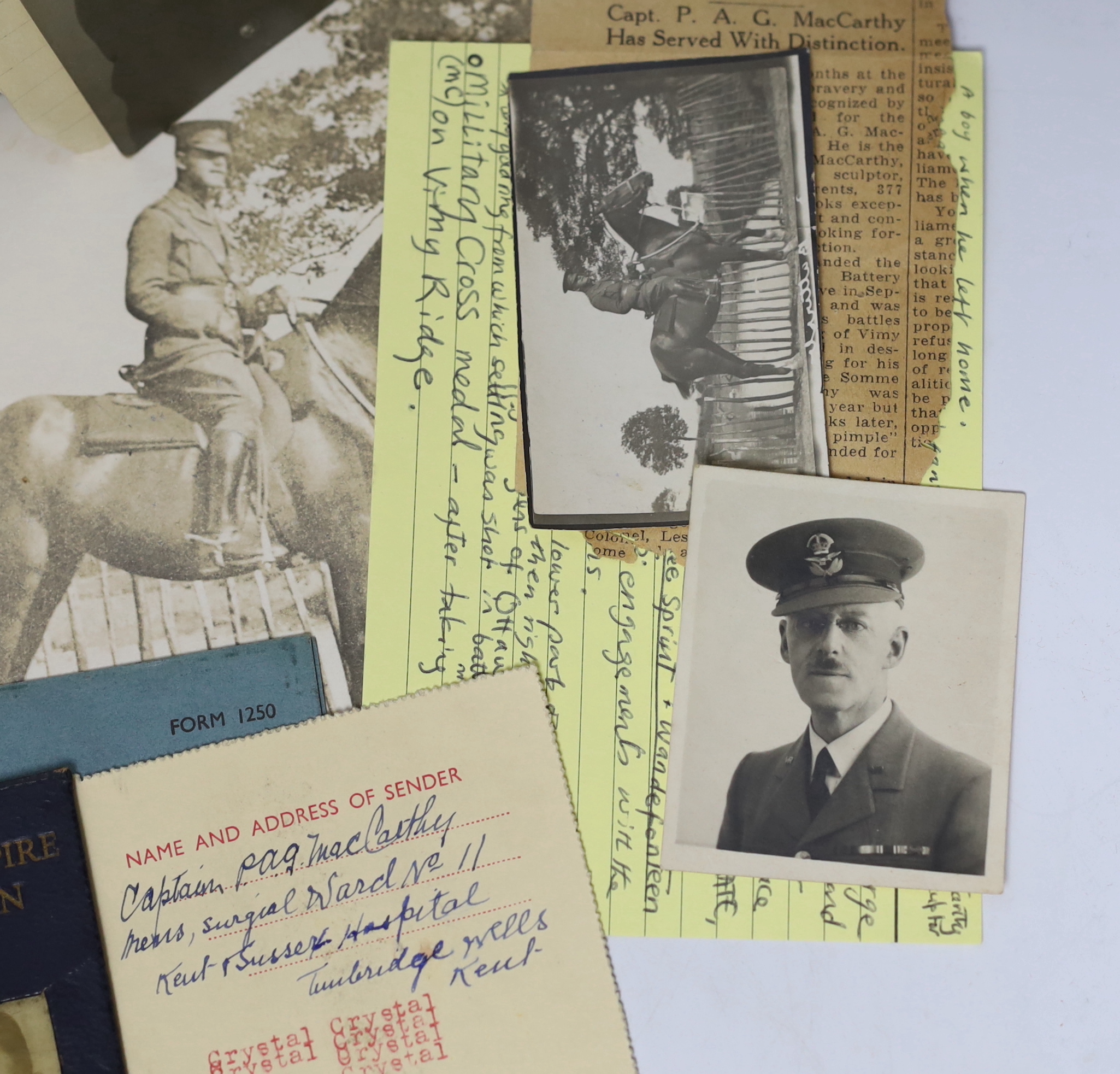 An archive of family collection of medals, photographs and documents including a WWI trio of War - Image 7 of 7