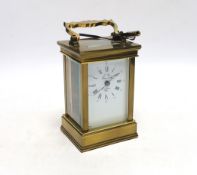 A French brass cased carriage timepiece