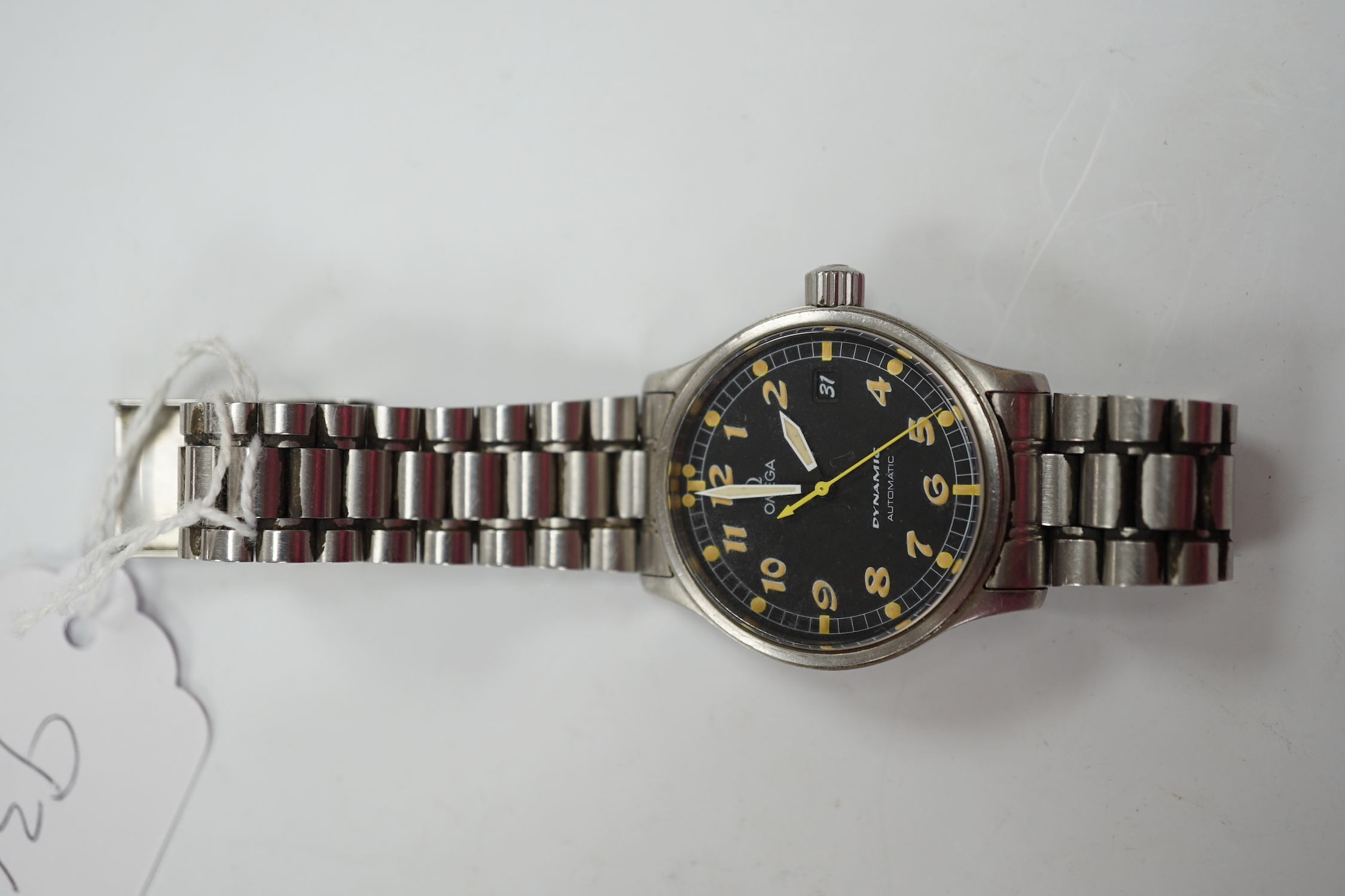 A gentleman's stainless steel Omega Dynamic automatic wrist watch, with black dial and date - Image 3 of 5