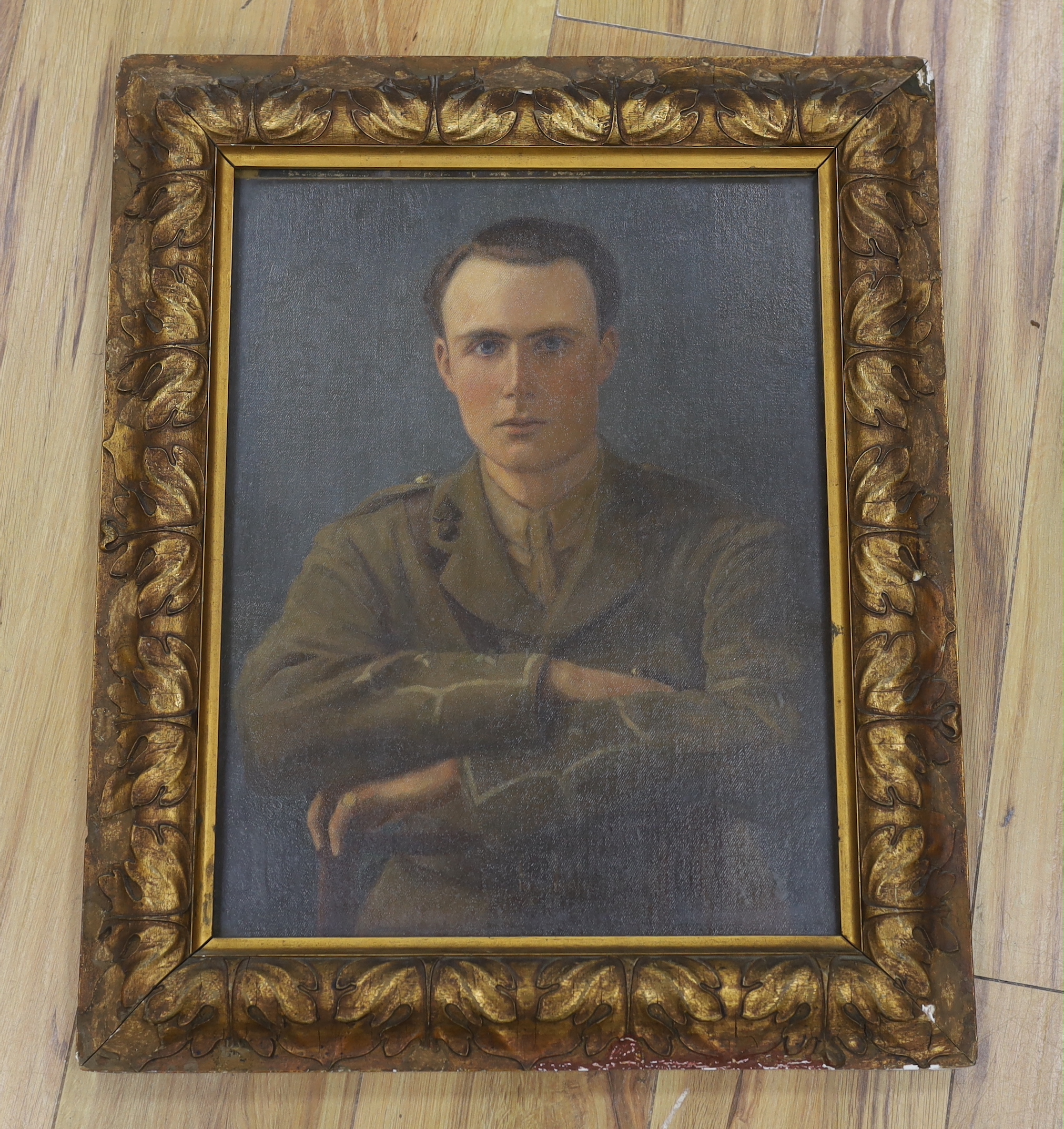 Early 20th century English School, oil on canvas board, Portrait of an army officer, 45 x 34cm - Image 2 of 4