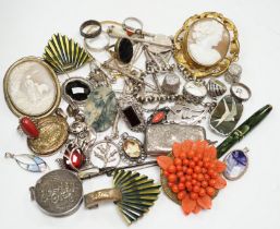 A quantity of assorted mixed silver, jewellery and other items including a sterling and enamel