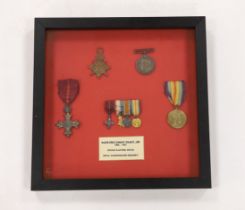 Major Percy Eardley Wilmot, a framed WWI medal group comprising of the War Medal, Victory Medal,