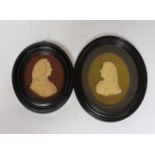 Two wax portraits in oval frames, William Murray the First Earl of Mansfield (1705-1793) and his